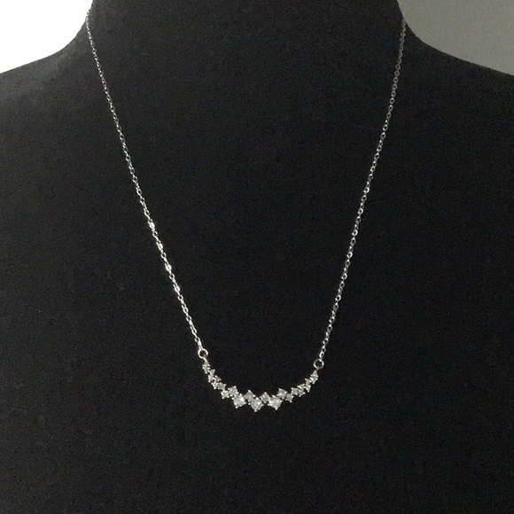 Curved CZ Necklace - Picture 8 of 8